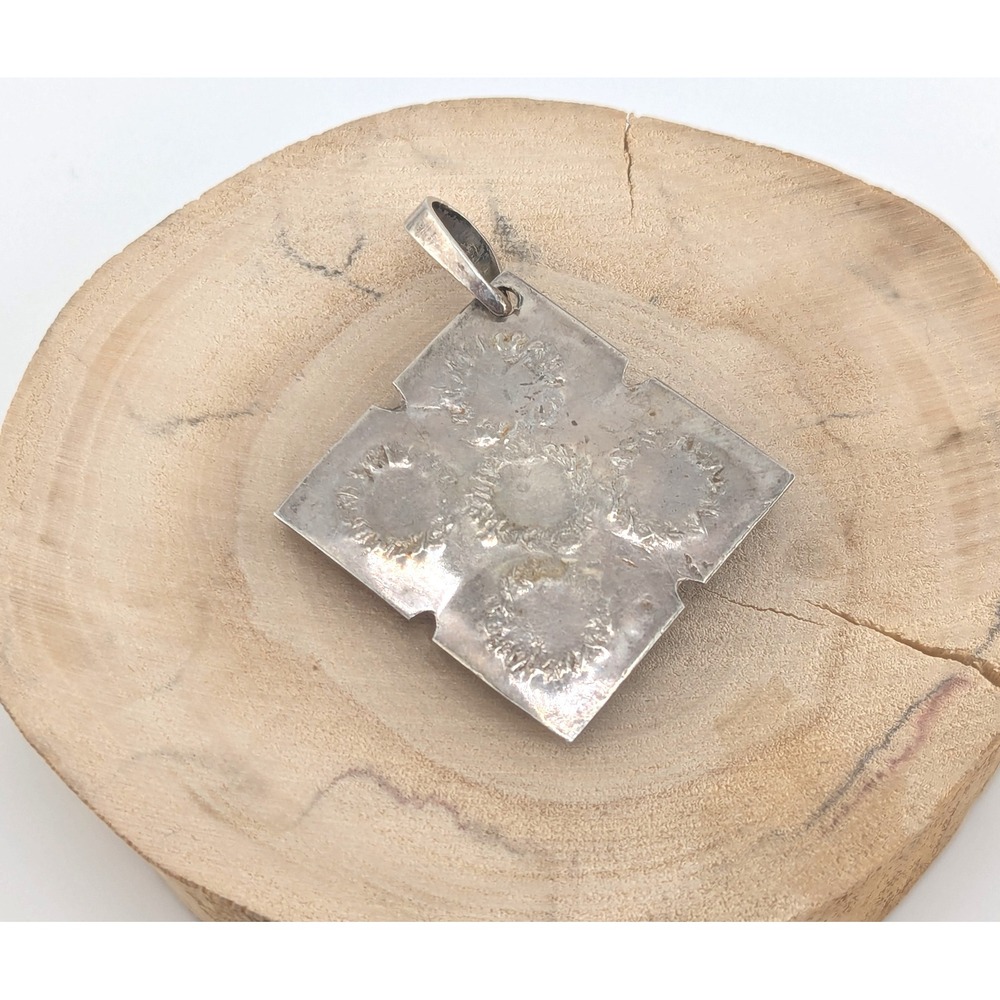 Vintage Native American Pendant Turquoise Cluster Handmade Navajo‎ Jewelry ** - Picture 5 of 7